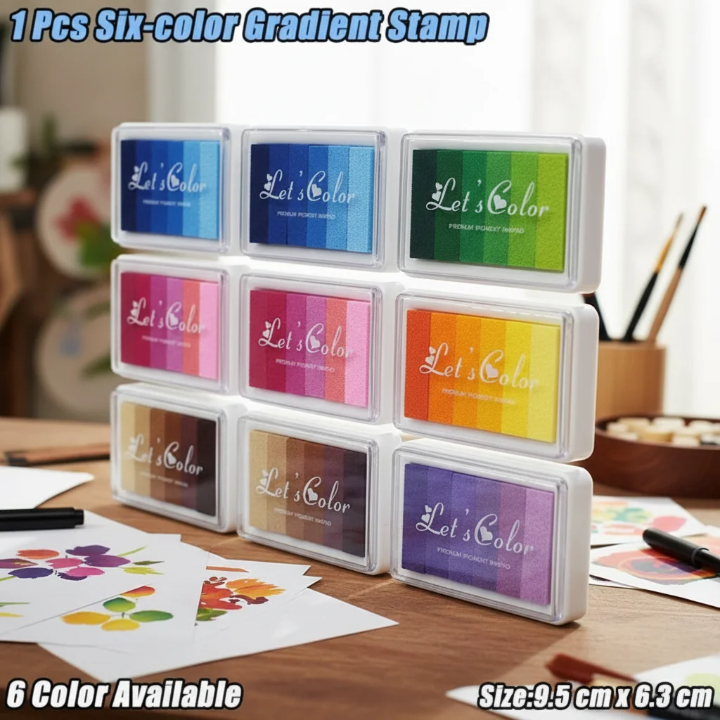 1 шт. DIY шестицветный градиентный штамп Pad отпечаток пальца для рисования чернил для художественного ремесла
1 шт. DIY шестицветный градиентный штамп Pad отпечаток пальца для рисования чернил для художественного ремесла
