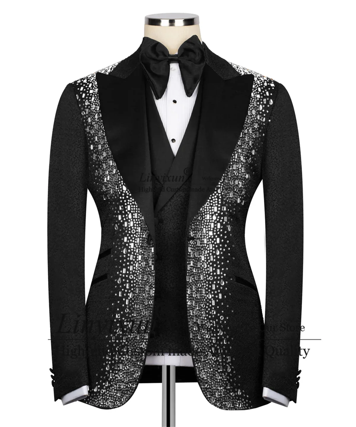 Sparkly Stone Embroidery Men Suit Fashion Floars Groom Wedding Tuxedos Customized Costume Homme 3 Pieces Sets Slim Prom Blazers
Sparkly Stone Embroidery Men Suit Fashion Floars Groom Wedding Tuxedos Customized Costume Homme 3 Pieces Sets Slim Prom Blazers