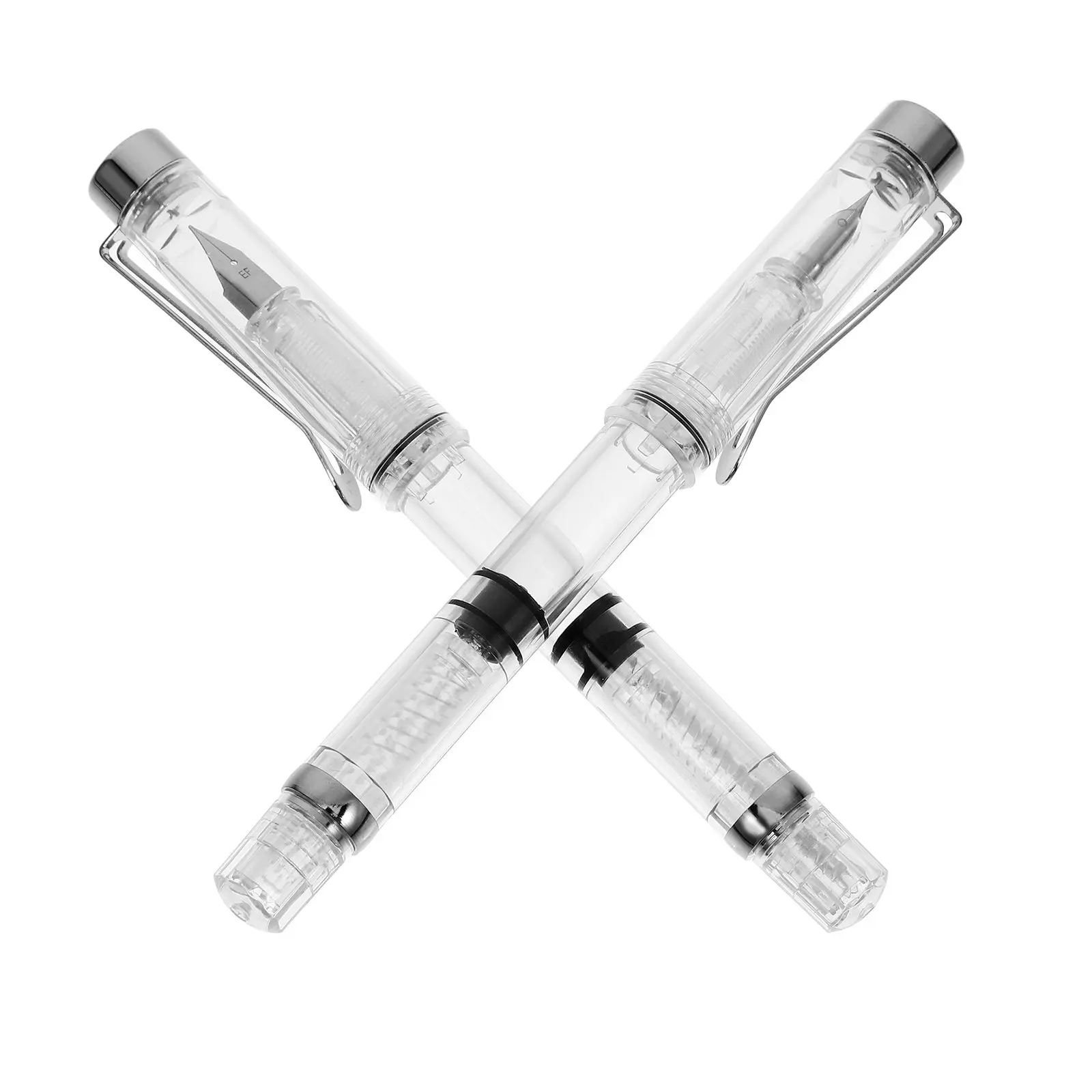 2Pcs Premium Fountain Pens Clear Resin Barrel Metal Trim Visible Ink Sloshing Curved Tip Calligraphy Writing Refillable School
2Pcs Premium Fountain Pens Clear Resin Barrel Metal Trim Visible Ink Sloshing Curved Tip Calligraphy Writing Refillable School
