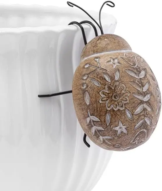 Decorative Flower Pot Planter Hanger with Sculpted Floral Lady Bug, Brown, 3.75 x 2.75 Inch for Home or Garden
Decorative Flower Pot Planter Hanger with Sculpted Floral Lady Bug, Brown, 3.75 x 2.75 Inch for Home or Garden