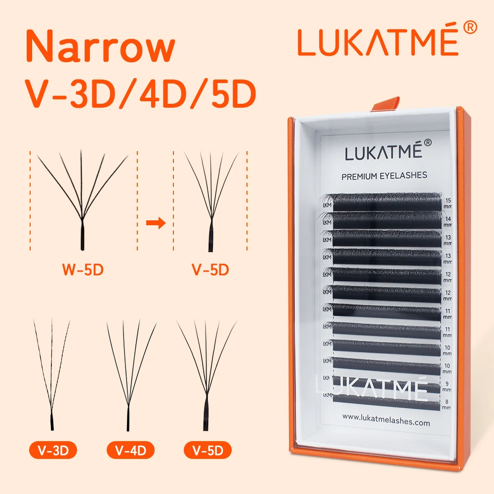 LUKATME V Shaped Eyelashes 3D 4D 5D Narrow Premade Fans Lashes 0.07mm Fluffy Faux Mink V-shape Eyelash Extensions
LUKATME V Shaped Eyelashes 3D 4D 5D Narrow Premade Fans Lashes 0.07mm Fluffy Faux Mink V-shape Eyelash Extensions