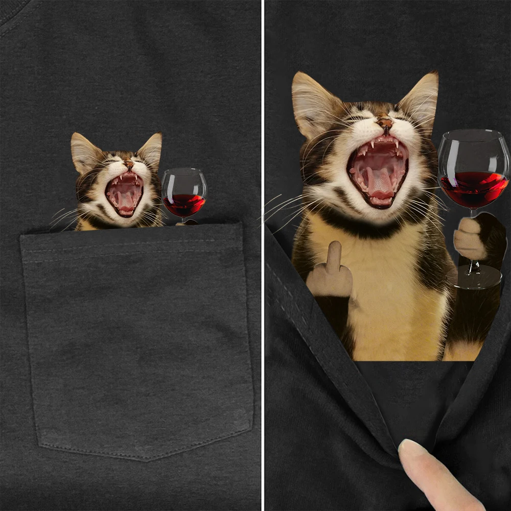CLOOCL New Fashion T-Shirt Funny Cats Red Wine Middle Finger Pocket T-shirt Men's Women Shirts Summer Short Sleeve Tops Tees
CLOOCL New Fashion T-Shirt Funny Cats Red Wine Middle Finger Pocket T-shirt Men's Women Shirts Summer Short Sleeve Tops Tees
