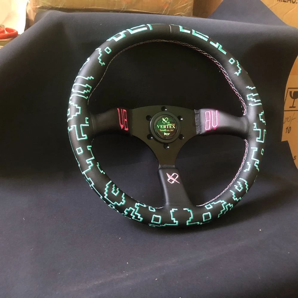 14 дюймовое рулевое колесо Drift Vertex JDM из натуральной кожи, Гоночное рулевое колесо JDM Vertex для VW HONDA TOYOTA BMW
14 дюймовое рулевое колесо Drift Vertex JDM из натуральной кожи, Гоночное рулевое колесо JDM Vertex для VW HONDA TOYOTA BMW