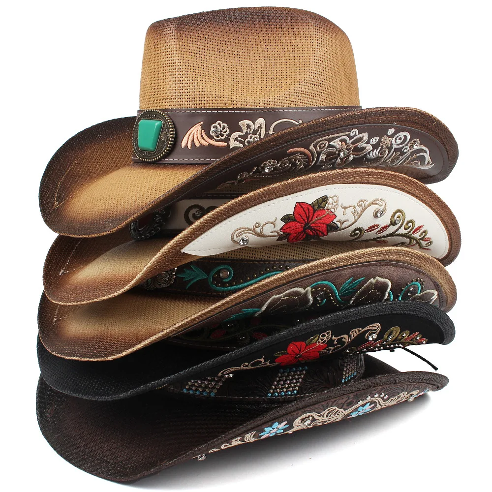 Patchwork Embroidery Pu Men's And Women's Ethnic Style Straw Hats, European And American Western Cowboy Hats, Curved Brim Hats
Patchwork Embroidery Pu Men's And Women's Ethnic Style Straw Hats, European And American Western Cowboy Hats, Curved Brim Hats