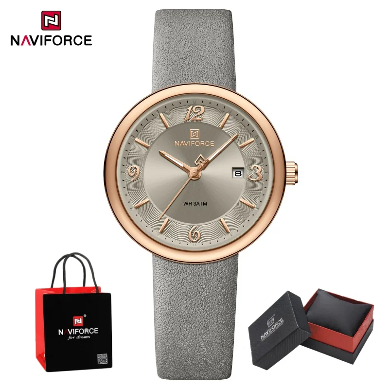 NAVIFORCE Ladies Quartz Watch With Luminous And Date Display 3ATM Waterproof Elegant Round Dial Trendy Woman Wristwatch Gift Box
NAVIFORCE Ladies Quartz Watch With Luminous And Date Display 3ATM Waterproof Elegant Round Dial Trendy Woman Wristwatch Gift Box