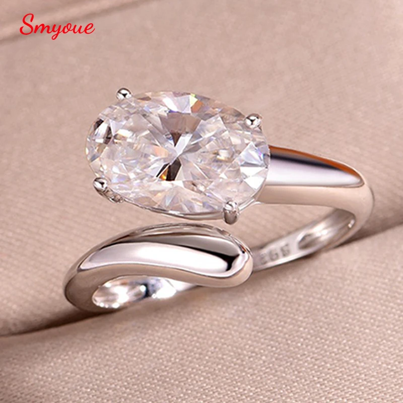 Smyoue New D VVS1 Oval Cut Wedding Moissanite Rings for Women 18k Plated Dove-egg Lab Diamond Band 925 Sterling Silver Jewelry
Smyoue New D VVS1 Oval Cut Wedding Moissanite Rings for Women 18k Plated Dove-egg Lab Diamond Band 925 Sterling Silver Jewelry