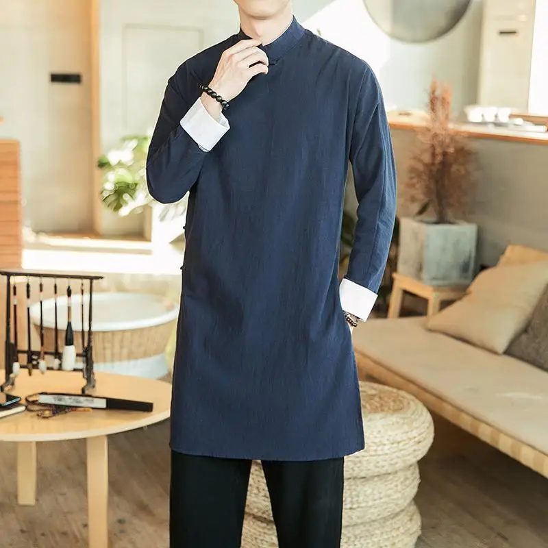 Chinese Style Black Blue Tang Suit Long Jacket Men's Streetwear Spring Retro Robe Wing Chun Online Chinese Store Plus Size 3xl
Chinese Style Black Blue Tang Suit Long Jacket Men's Streetwear Spring Retro Robe Wing Chun Online Chinese Store Plus Size 3xl