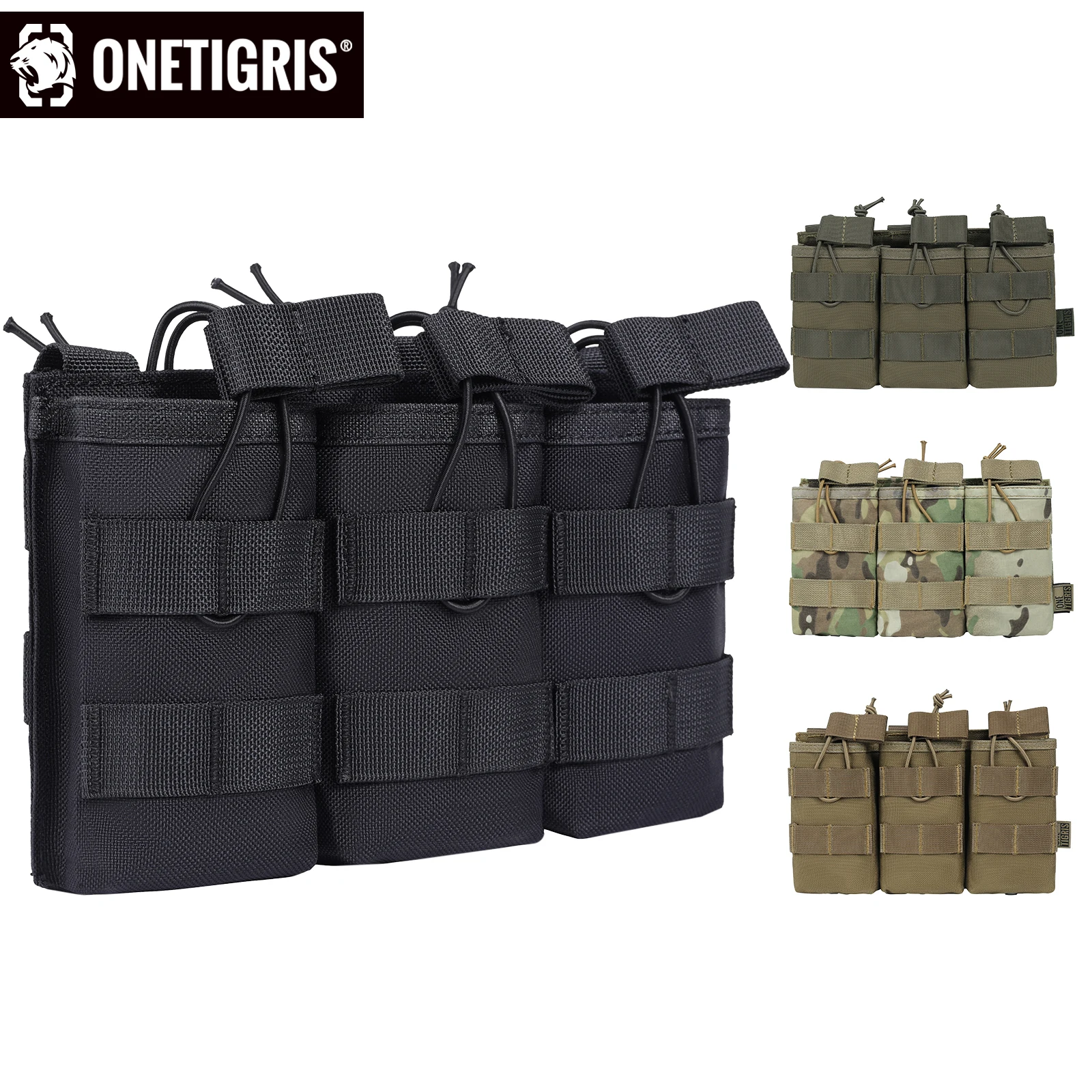ONETIGRIS Tactical Pistol Mag Pouch - Open-Top Triple 5.56mm Magazine Pouch for M4/M16/AR-15 & 5.56 AK Variants Elastic Rifle
ONETIGRIS Tactical Pistol Mag Pouch - Open-Top Triple 5.56mm Magazine Pouch for M4/M16/AR-15 & 5.56 AK Variants Elastic Rifle