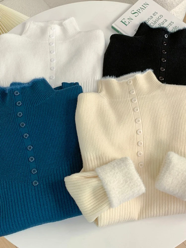 Women's Faionable Thiened f High Collar Knitted Sweater Winter Warm Inner Wear Fce Lined Base Layer Trendy Top
Women's Faionable Thiened f High Collar Knitted Sweater Winter Warm Inner Wear Fce Lined Base Layer Trendy Top