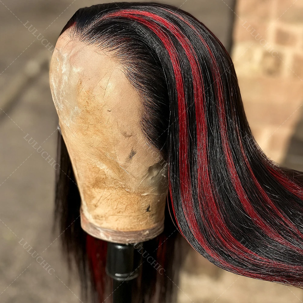 Black With Red Blonde Highlight Bone Straight Wig 5x5 Glueless Wig Human Hair Ombre Burgundy Colored Preplucked Wig Wear and Go
Black With Red Blonde Highlight Bone Straight Wig 5x5 Glueless Wig Human Hair Ombre Burgundy Colored Preplucked Wig Wear and Go