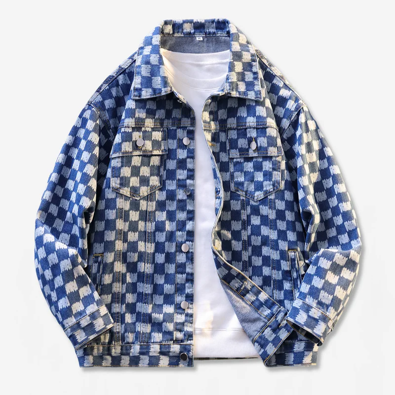 3736 New high street men's loose casual fashion versatile trend checkerboard checker print trend jacket
3736 New high street men's loose casual fashion versatile trend checkerboard checker print trend jacket