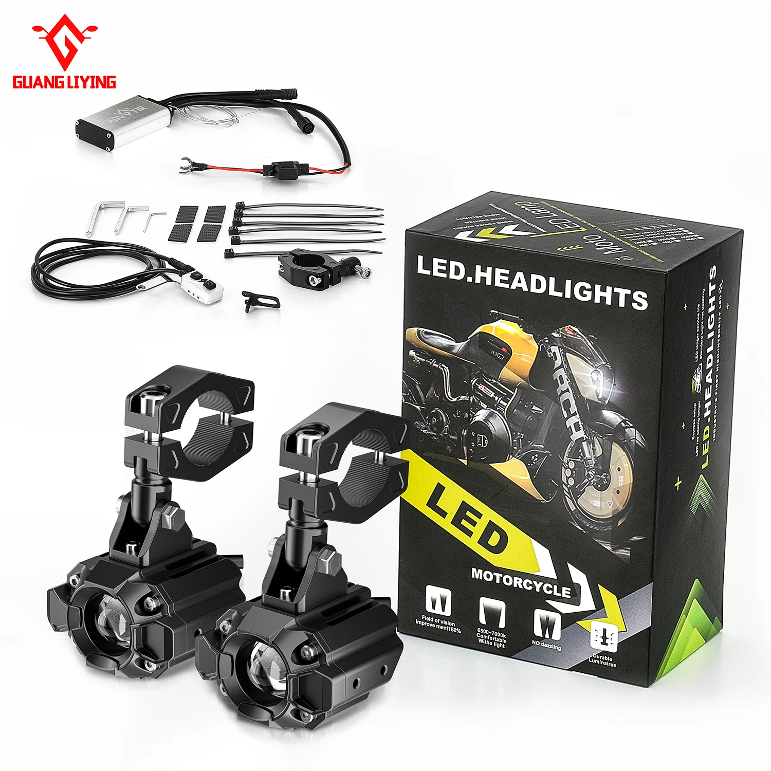 Drill-free Clamp-on Anti-rain Fog Spotlights Dual-color Led Motorcycle&scooter Aux Front Headlights for Bumper Quick Installatii
Drill-free Clamp-on Anti-rain Fog Spotlights Dual-color Led Motorcycle&scooter Aux Front Headlights for Bumper Quick Installatii