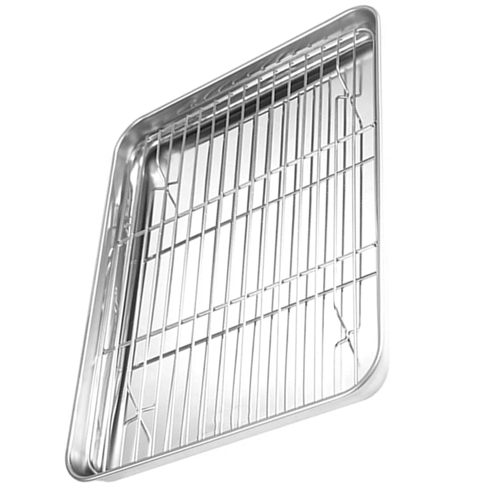 Stainless Steel Baking Tray 32x22x2cm Mesh Rack Oil Draining Plate BBQ Grill Pan Cooling Stand Food Display Cake Shop Accessory
Stainless Steel Baking Tray 32x22x2cm Mesh Rack Oil Draining Plate BBQ Grill Pan Cooling Stand Food Display Cake Shop Accessory