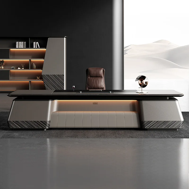 Light luxury board manager single desk, chairperson's desk, office desk and chair combination boss desk
Light luxury board manager single desk, chairperson's desk, office desk and chair combination boss desk