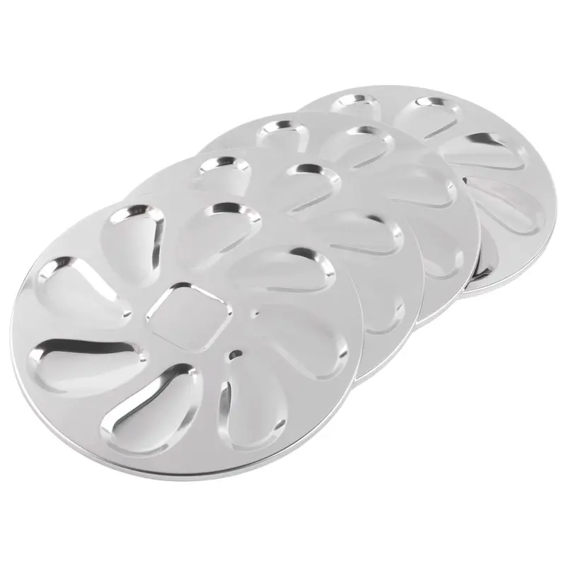 AT29-4PCS Oyster Plate Stainless Steel Oyster Plates Shell Shaped Durable Oyster Container With 8 Slots For Oyster Sauce
AT29-4PCS Oyster Plate Stainless Steel Oyster Plates Shell Shaped Durable Oyster Container With 8 Slots For Oyster Sauce