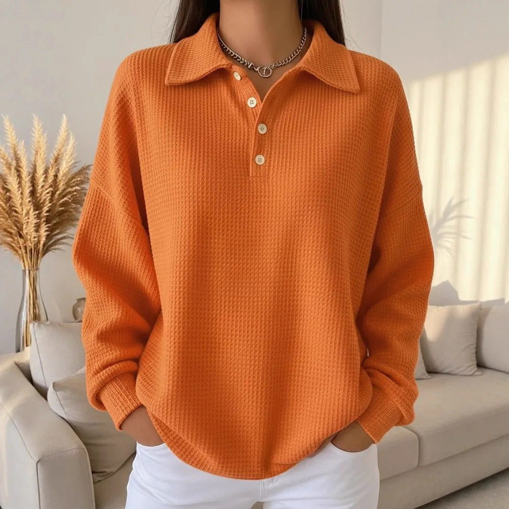 Female Clothing Polo Shirts Women 2026 Spring New Loose Solid Color Lapel Versatile Polo Shirt Waffle Long Sleeve Womens Top Y2k
Female Clothing Polo Shirts Women 2026 Spring New Loose Solid Color Lapel Versatile Polo Shirt Waffle Long Sleeve Womens Top Y2k