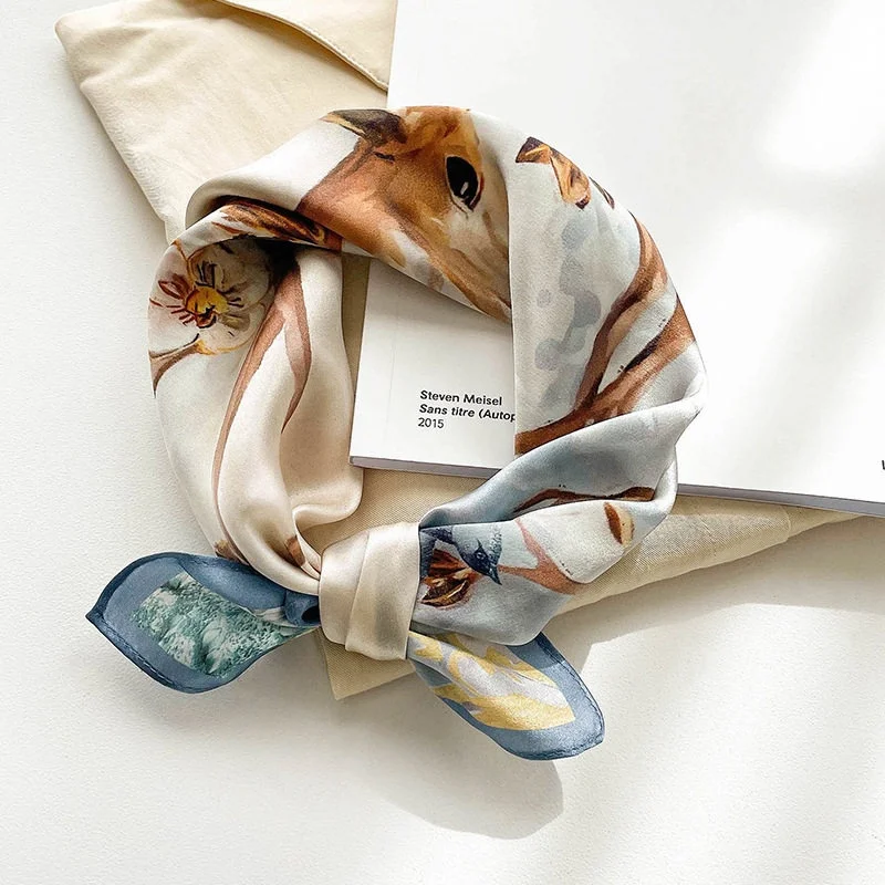 Hangzhou Silk Mulberry Silk Scarf Women's Silk Small Square Scarf Versatile Artistic Decoration Scarf
Hangzhou Silk Mulberry Silk Scarf Women's Silk Small Square Scarf Versatile Artistic Decoration Scarf
