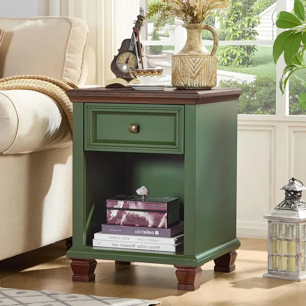 Rustic Wooden Side Table with Charging Station, Small Bedroom Nightstand with Open Shelf, Green Living Room End Table
Rustic Wooden Side Table with Charging Station, Small Bedroom Nightstand with Open Shelf, Green Living Room End Table