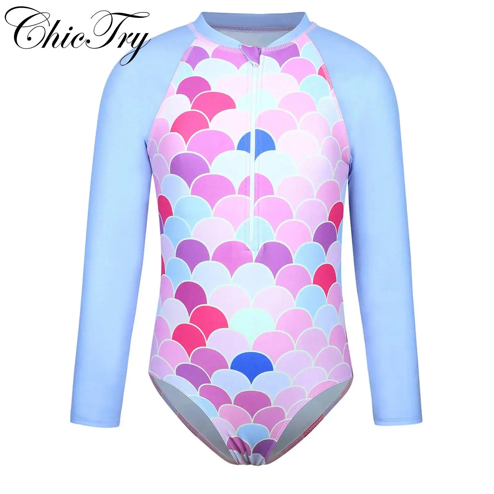 Kids Girls Swim Leotard One Piece Swimsuits Long Sleeve Mermaid Scale Printed Bathing Suits Swimwear for Summer Beach Holiday
Kids Girls Swim Leotard One Piece Swimsuits Long Sleeve Mermaid Scale Printed Bathing Suits Swimwear for Summer Beach Holiday