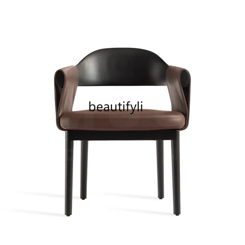 Italian leather dining chair home restaurant armrest back chair negotiation chair
Italian leather dining chair home restaurant armrest back chair negotiation chair