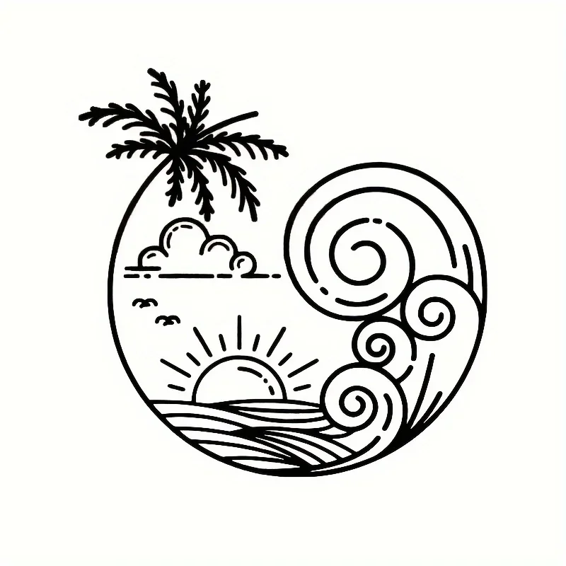 1 шт. уникальная художественная наклейка с тропическим закатом - дизайн в стиле путешествий, съемная декоративная наклейка для рюкзаков, шлемов и чехлов для гитары
1 шт. уникальная художественная наклейка с тропическим закатом - дизайн в стиле путешествий, съемная декоративная наклейка для рюкзаков, шлемов и чехлов для гитары