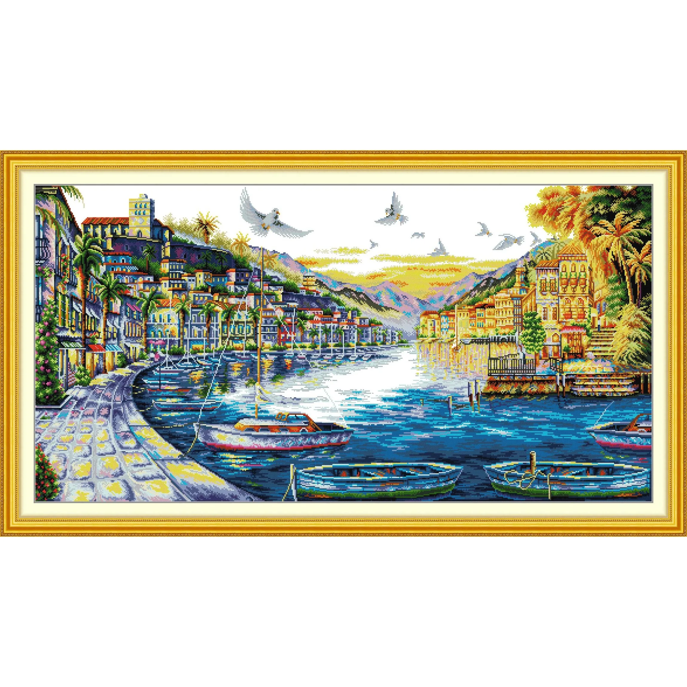 Joy Sunday Pre-printed Cross Stitch Kit Easy Pattern Aida Stamped Fabric Embroidery Set-Seaside City
Joy Sunday Pre-printed Cross Stitch Kit Easy Pattern Aida Stamped Fabric Embroidery Set-Seaside City