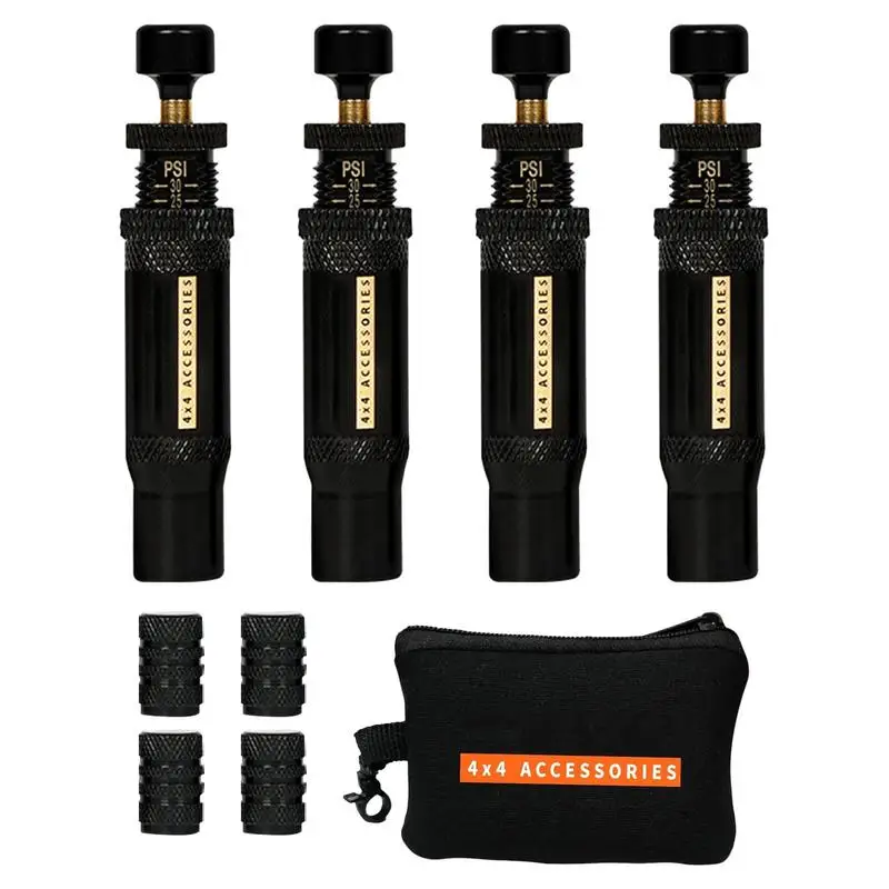 Adjustable Auto-Stop Tire Deflator Valve Kit Offroad Tire Air Down Tool for Vehicles Motorcycle 4 PCS PSI Auto Tire Deflator Kit
Adjustable Auto-Stop Tire Deflator Valve Kit Offroad Tire Air Down Tool for Vehicles Motorcycle 4 PCS PSI Auto Tire Deflator Kit