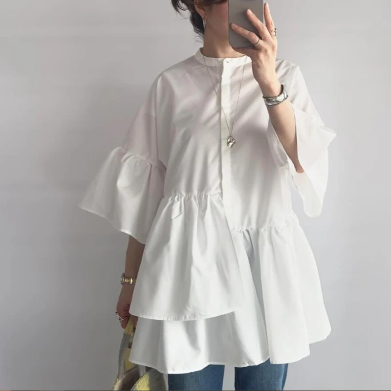 Japanese White Chiffon Ruffle Shirt Women 2025 Spring Autumn New Tops Mujer Fashion Trend All-match Blusas De Mujer
Japanese White Chiffon Ruffle Shirt Women 2025 Spring Autumn New Tops Mujer Fashion Trend All-match Blusas De Mujer