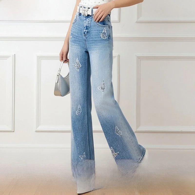 High Waist Loose Fit Embroidered Denim Jeans Women Summer Drapey Slimming Wide Leg Pants Pattern Cotton Blend
High Waist Loose Fit Embroidered Denim Jeans Women Summer Drapey Slimming Wide Leg Pants Pattern Cotton Blend