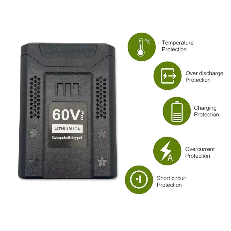 For Greenworks PRO 60V 6.0/8.0/10.0AhLithium Ion Battery Replacement 3X Longer Runtime,for brushless lawn mowing GD60AB, etc
For Greenworks PRO 60V 6.0/8.0/10.0AhLithium Ion Battery Replacement 3X Longer Runtime,for brushless lawn mowing GD60AB, etc