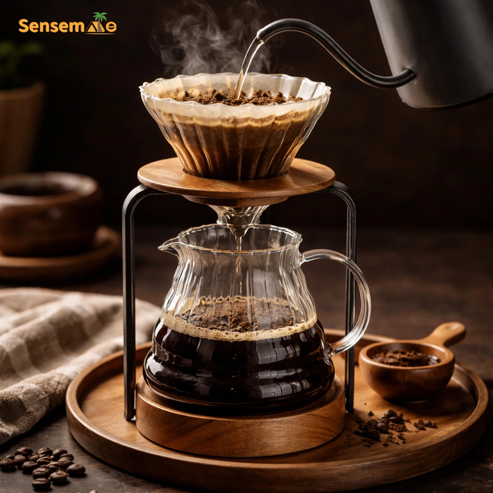Pour Over Coffee Maker Set 600ml Glass Coffee Dripper with Wooden Stand Portable Manual Hand Drip Coffee Kit with Server Filter
Pour Over Coffee Maker Set 600ml Glass Coffee Dripper with Wooden Stand Portable Manual Hand Drip Coffee Kit with Server Filter