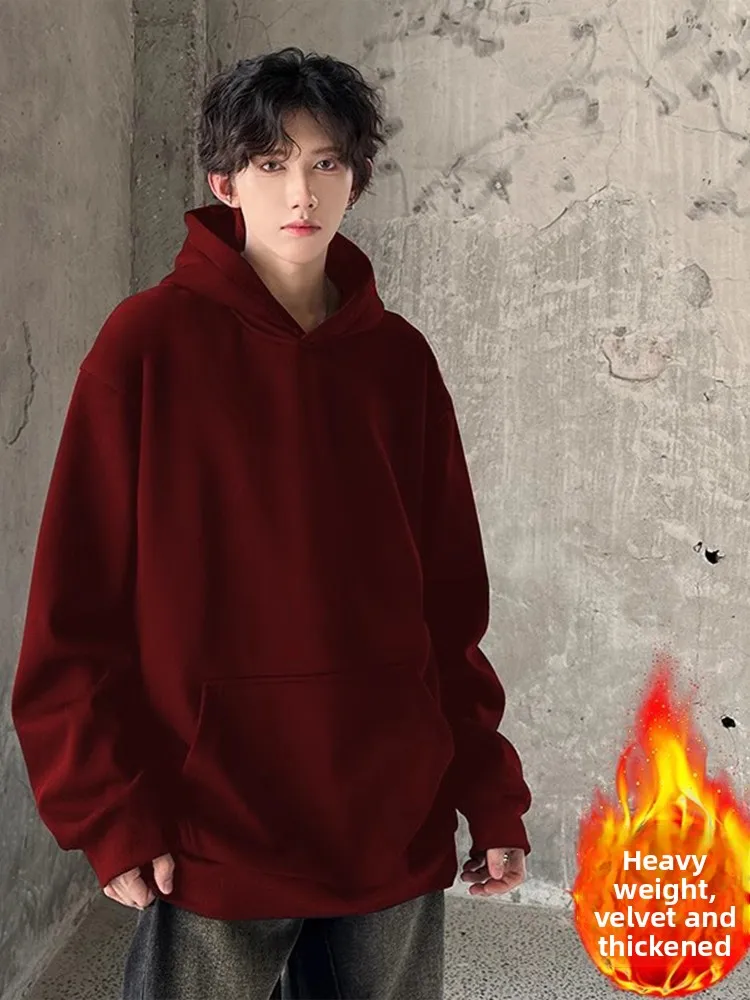 American Retro Fce Lined Hoodie Men's Oversize Hard And Stiff Autumn Winter Streetwear Heavyweight Wine Red Color Sweatirt
American Retro Fce Lined Hoodie Men's Oversize Hard And Stiff Autumn Winter Streetwear Heavyweight Wine Red Color Sweatirt