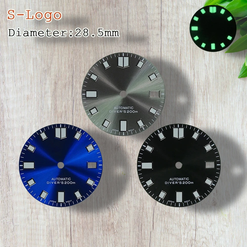 28.5mm S Logo Diver's Dial NH35 Dial Suitable For NH35/NH36/4R/7S Japanese Movement C3 Green Luminous Watch Accessories
28.5mm S Logo Diver's Dial NH35 Dial Suitable For NH35/NH36/4R/7S Japanese Movement C3 Green Luminous Watch Accessories