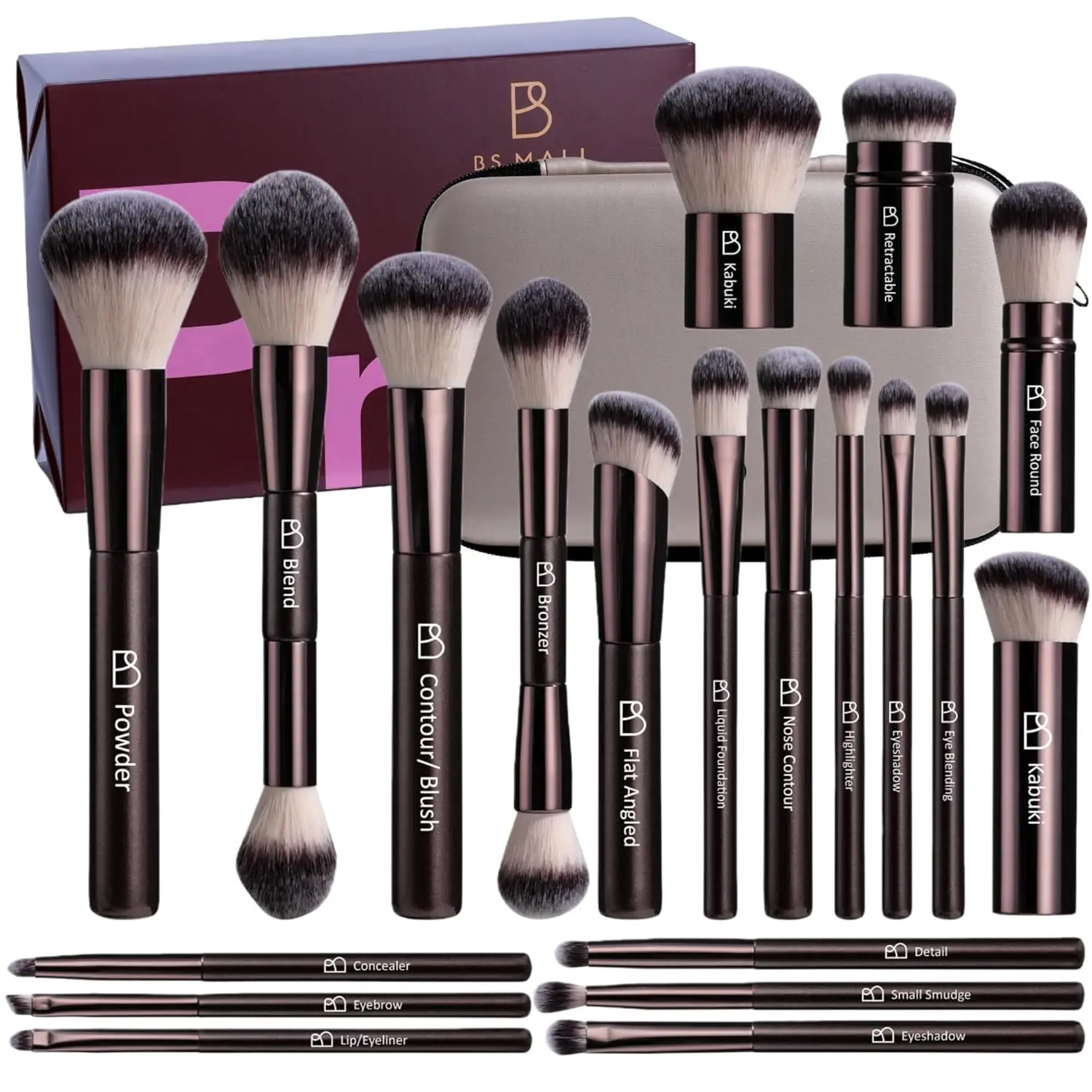 Professional Makeup Brushes Set 20 Pcs with Travel Case, Kabuki Foundation Blush Eyeshadow Concealer Brush Kit for Daily Use
Professional Makeup Brushes Set 20 Pcs with Travel Case, Kabuki Foundation Blush Eyeshadow Concealer Brush Kit for Daily Use