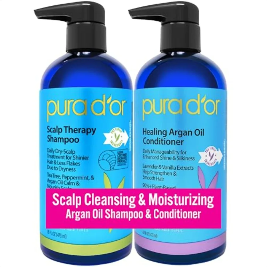 PURA D'OR Scalp Therapy Shampoo Conditioner Set 16oz x 2 Dry Itchy ScalpHydrates urishes Hair w Tea Tree Peppermint Argan Oil B
PURA D'OR Scalp Therapy Shampoo Conditioner Set 16oz x 2 Dry Itchy ScalpHydrates urishes Hair w Tea Tree Peppermint Argan Oil B