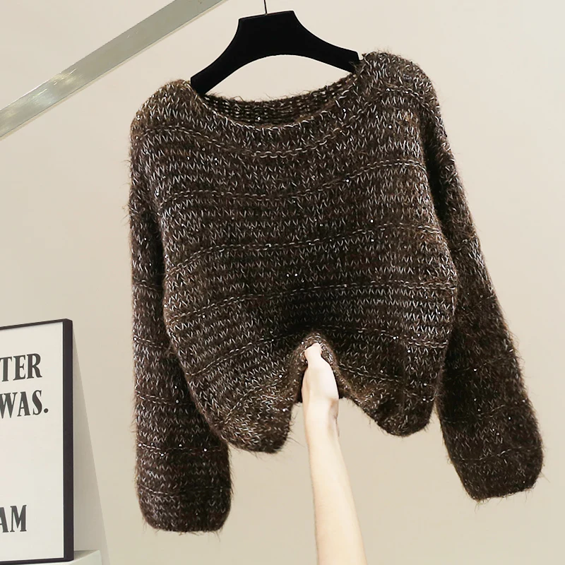 Korean Sle Glitter Knit Sweater Heavy Embelliment Loose Long Sve Women's Faionable Casual Warm Autumn Winter Top
Korean Sle Glitter Knit Sweater Heavy Embelliment Loose Long Sve Women's Faionable Casual Warm Autumn Winter Top