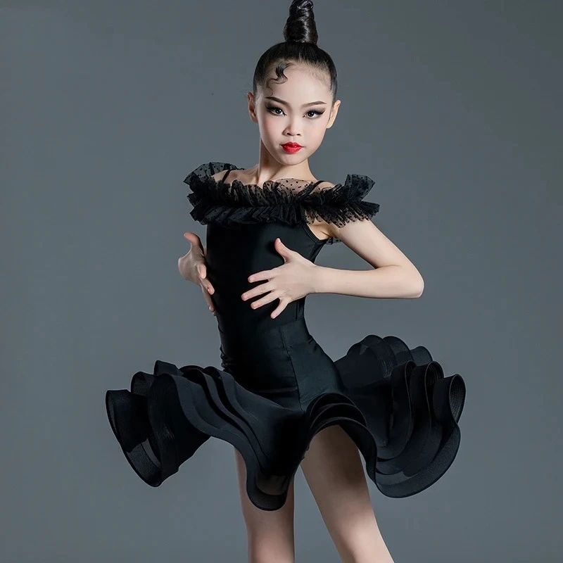 Children'S Latin Dance Dress Professional Dance Training Costumes Girls Black Tops Skirts Suit Rumba Latin Dance Wear
Children'S Latin Dance Dress Professional Dance Training Costumes Girls Black Tops Skirts Suit Rumba Latin Dance Wear