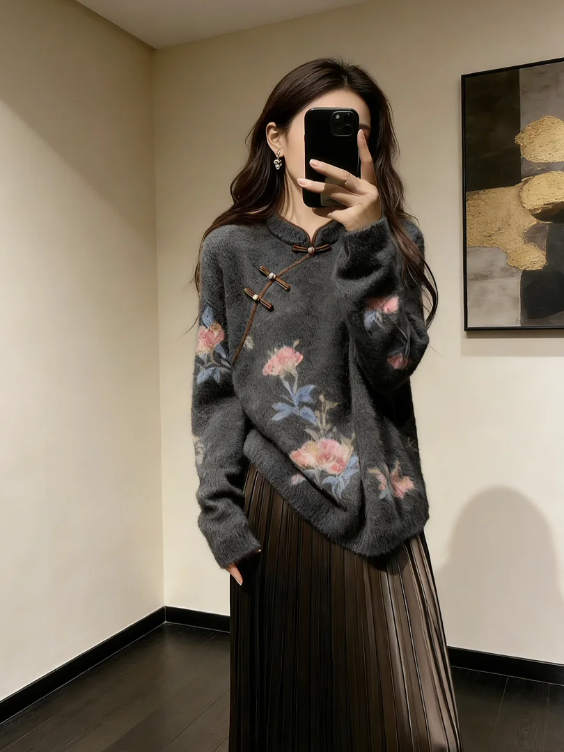 Stunningly Beautiful ort Winter Jaet Women's Korean Sle Chinese National Faion Button up Top High End Luxury
Stunningly Beautiful ort Winter Jaet Women's Korean Sle Chinese National Faion Button up Top High End Luxury