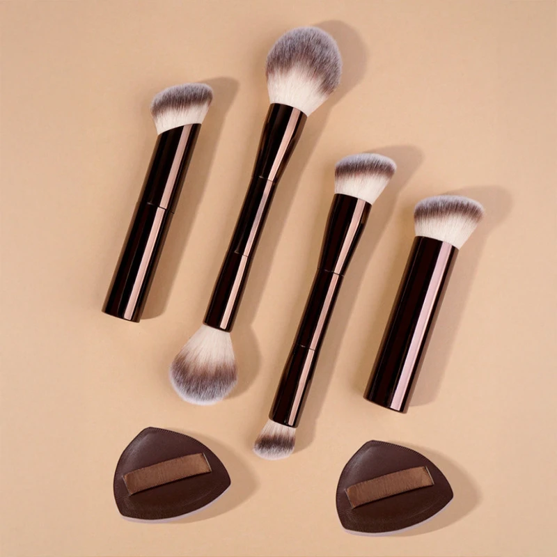 4Pcs Double-Ended Makeup Brush Set with 2 Free Triangle Powder Puffs, Fluffy Foundation Powder Contour Eyeshadow Blending Cosmet
4Pcs Double-Ended Makeup Brush Set with 2 Free Triangle Powder Puffs, Fluffy Foundation Powder Contour Eyeshadow Blending Cosmet