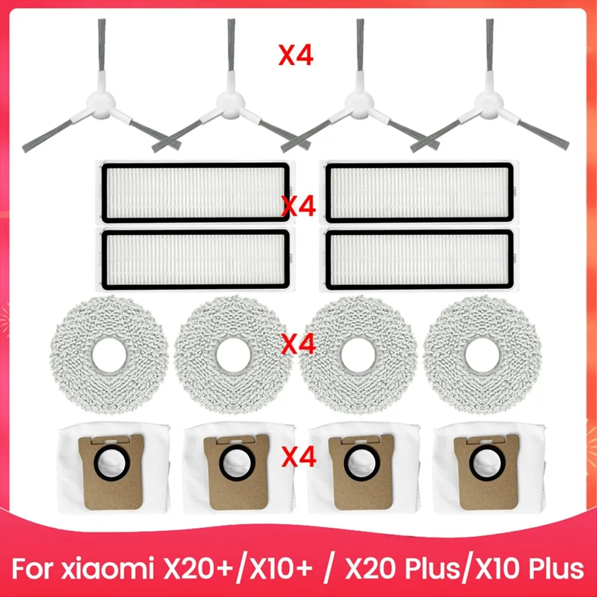 For Xiaomi Robot Vacuum X20+, X10+ / X20 Plus, X10 Plus Side Brush Hepa Filter Mop Cloth Dust Bags Parts Accessories
For Xiaomi Robot Vacuum X20+, X10+ / X20 Plus, X10 Plus Side Brush Hepa Filter Mop Cloth Dust Bags Parts Accessories