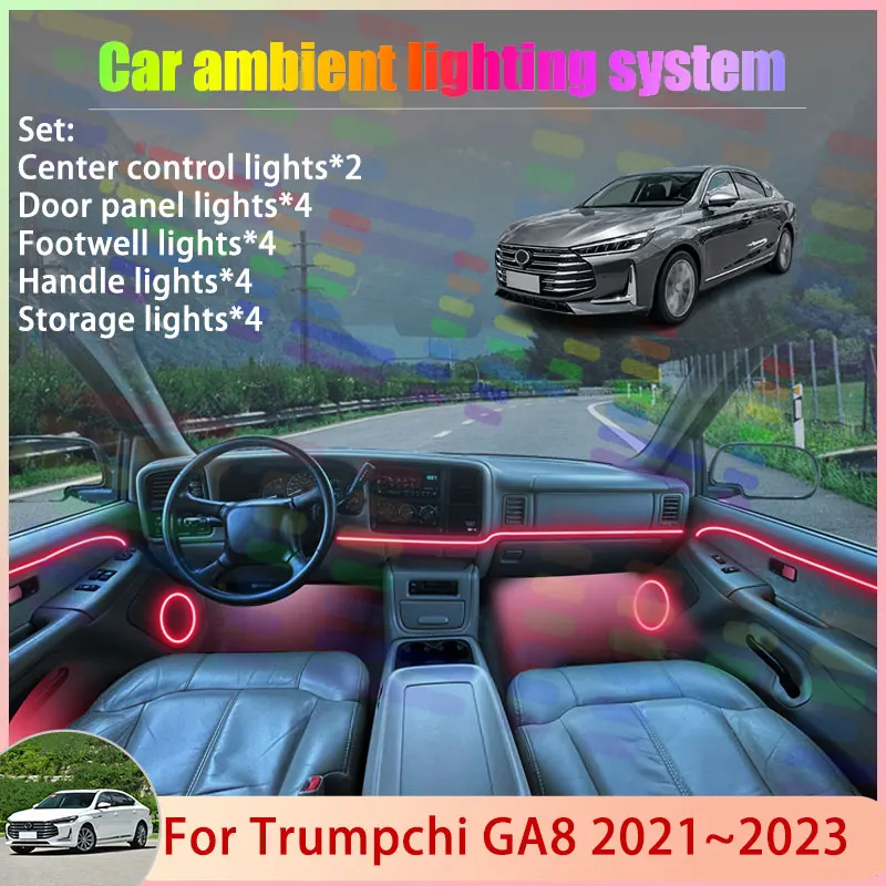 Для Trumpchi GA8 2021 2022 2023 GAC 2/24 в 1, автомобильная атмосферная лампа, абажур RGB, ансамбль, стример, атмосферный набор, автозапчасти
Для Trumpchi GA8 2021 2022 2023 GAC 2/24 в 1, автомобильная атмосферная лампа, абажур RGB, ансамбль, стример, атмосферный набор, автозапчасти