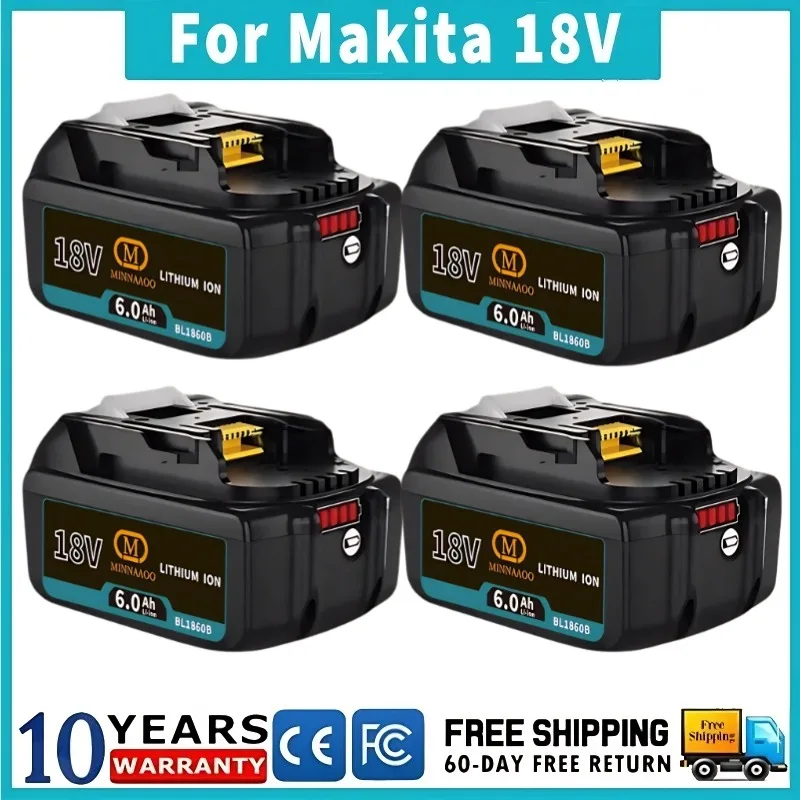 MINNAAOO 18V 5/6AH For Makita 18V Battery Power Tools Li-ion Replacement LXT BL1850 BL1840 for 18 V Screwdriver with BMS 
MINNAAOO 18V 5/6AH For Makita 18V Battery Power Tools Li-ion Replacement LXT BL1850 BL1840 for 18 V Screwdriver with BMS