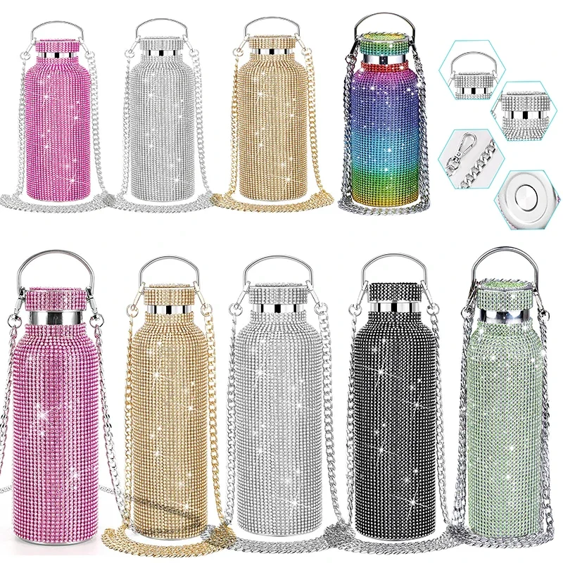 350ml/500ml/750ml Reusable Bling Diamond Thermos Bottles Portable Glitter Rhinestone Water Bottle Stainless Steel Thermal Flask
350ml/500ml/750ml Reusable Bling Diamond Thermos Bottles Portable Glitter Rhinestone Water Bottle Stainless Steel Thermal Flask