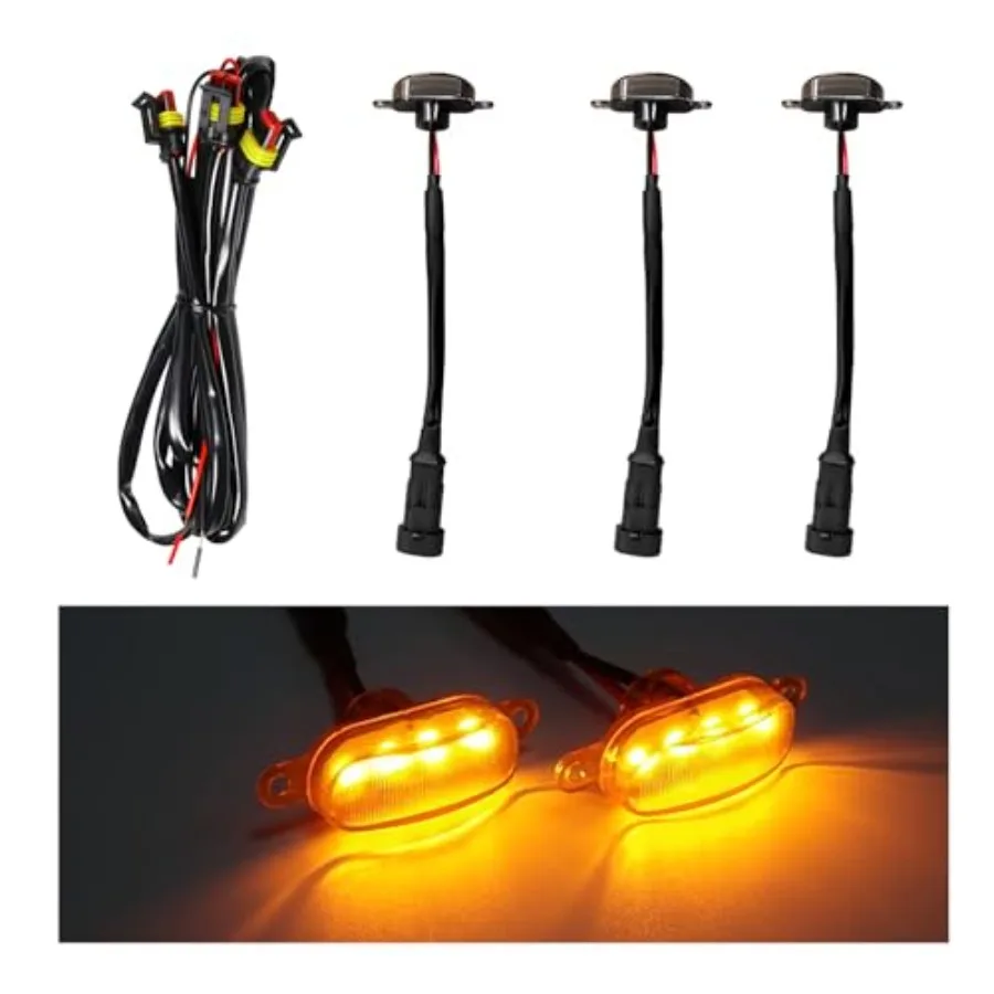 Car Grille Lights, Bright Amber LED Grill Lights with Wiring Harness, Waterproof Front Grill Trim Lamps, Vehicle Exterior Grill
Car Grille Lights, Bright Amber LED Grill Lights with Wiring Harness, Waterproof Front Grill Trim Lamps, Vehicle Exterior Grill