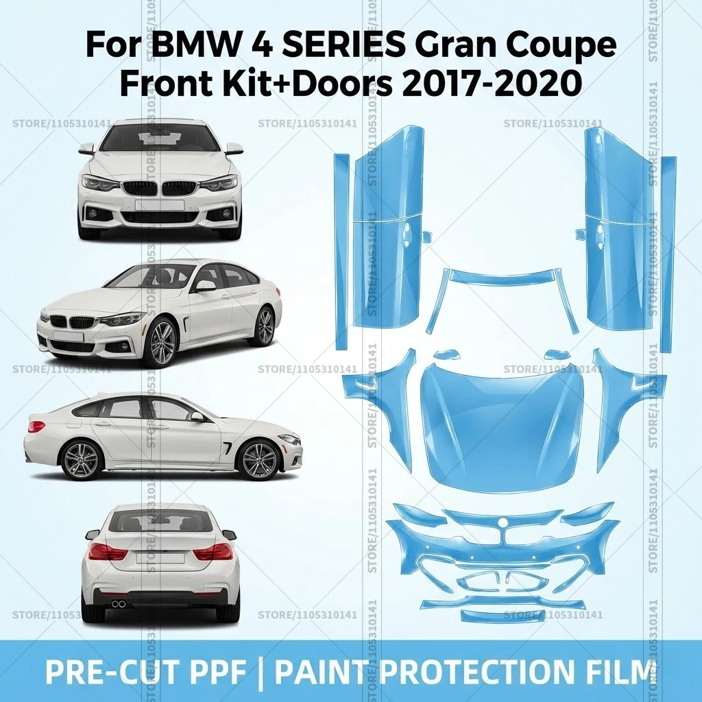 Pre-Cut Paint Protection Film PPF Transparent Car Film Automotive PPF For BMW 4 SERIES Gran Coupe Front Kit+Doors 2017-2020
Pre-Cut Paint Protection Film PPF Transparent Car Film Automotive PPF For BMW 4 SERIES Gran Coupe Front Kit+Doors 2017-2020