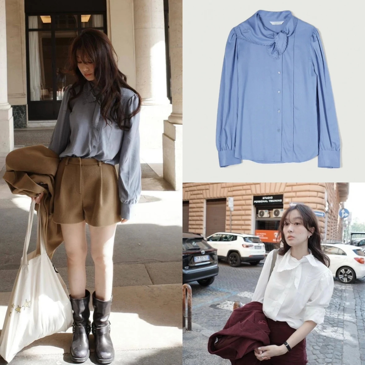 Ele Sweet Sle Long Sve irt with Silk Scarf Tie French Sle Loose Fit Cotton Pure Color Lantern Sve irt
Ele Sweet Sle Long Sve irt with Silk Scarf Tie French Sle Loose Fit Cotton Pure Color Lantern Sve irt