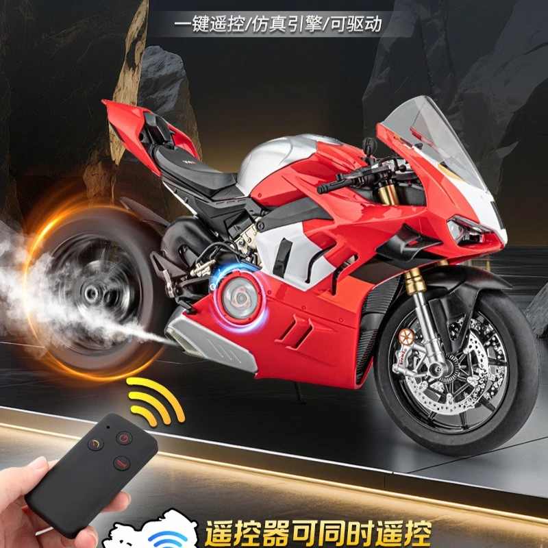 1:6 V4R Remote Control Alloy Motorcycle Large Scale Replica Light Spray High Detail Collectible Gift For Men
1:6 V4R Remote Control Alloy Motorcycle Large Scale Replica Light Spray High Detail Collectible Gift For Men