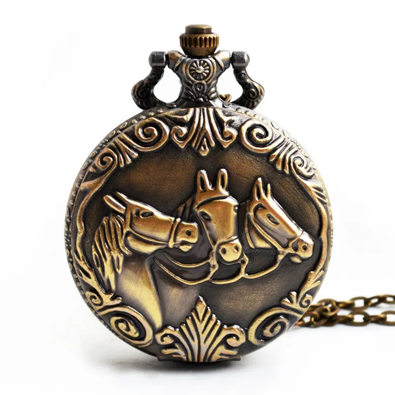 Vintage Quartz Pocket Watch for Men Women Kids Fob Chain 3 Horse Horses Animal Laser Engraved Necklace Carving Old Pendant Clock
Vintage Quartz Pocket Watch for Men Women Kids Fob Chain 3 Horse Horses Animal Laser Engraved Necklace Carving Old Pendant Clock