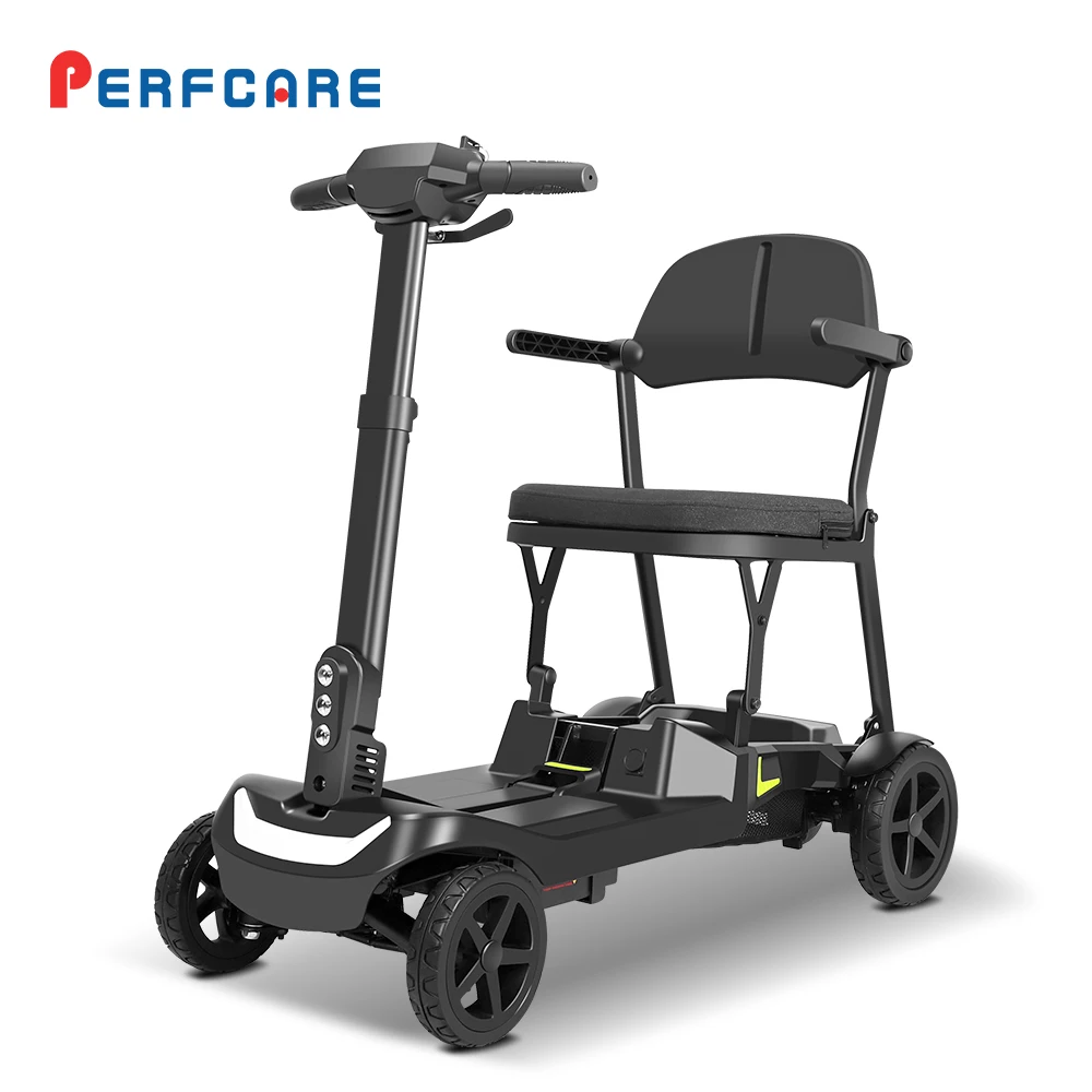 LCD Display 4-Wheel Ultra Light 16kg Electric Mobility Scooter Cheap Price Small Compact Portable Handicapped Mobility Scooter
