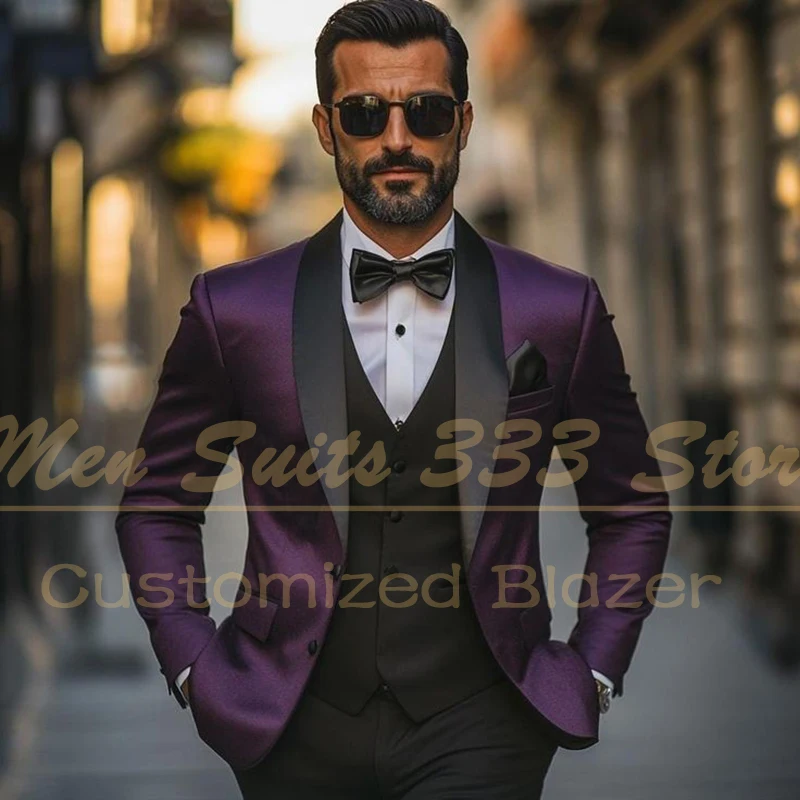 High Quality Men's 3 Piece Suits Blazer Chic Single Breasted Shawl Lapel Jacket Pants Vest Wedding Male Clothing Outfits 2025
High Quality Men's 3 Piece Suits Blazer Chic Single Breasted Shawl Lapel Jacket Pants Vest Wedding Male Clothing Outfits 2025